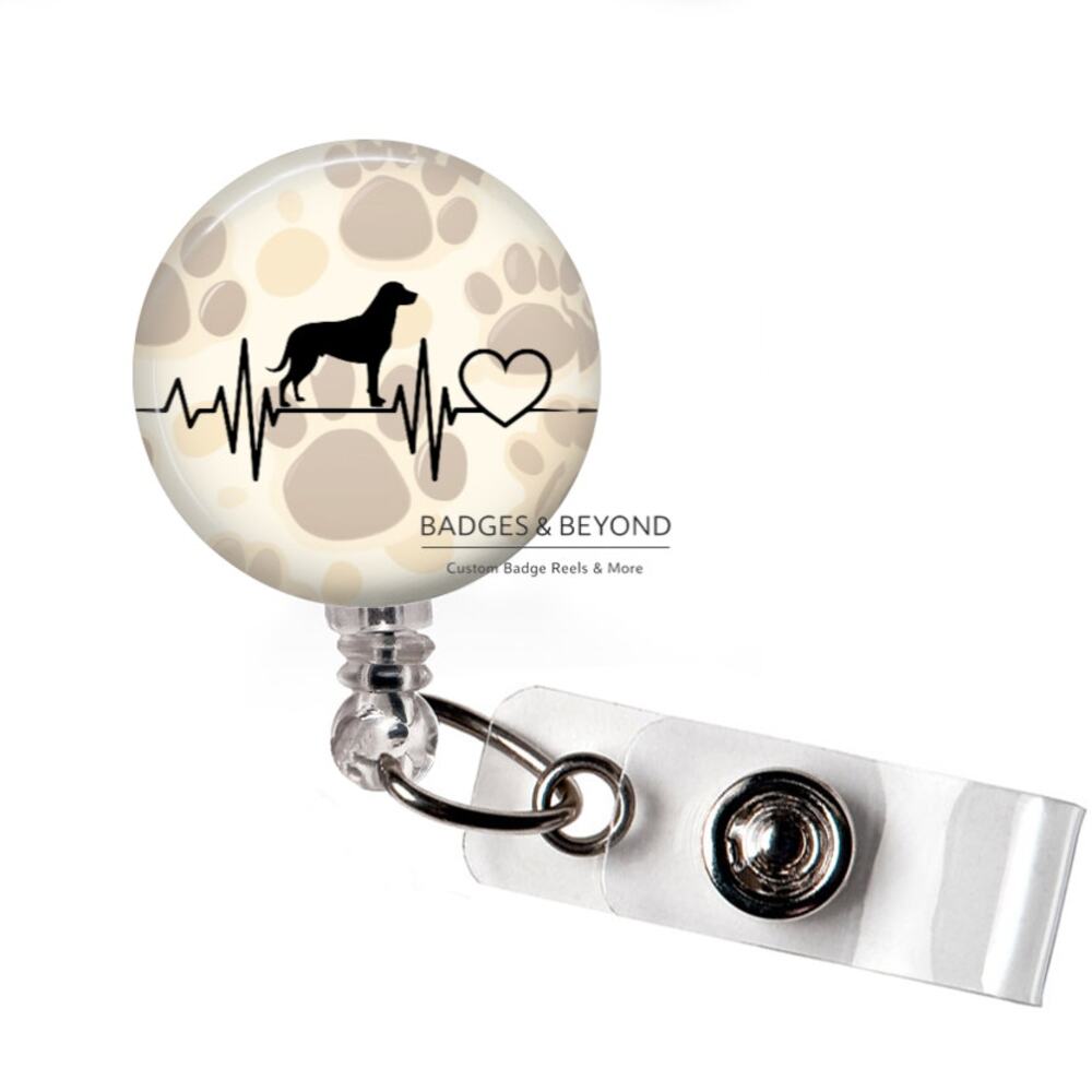 🐶❤️ Anatolian Shepherd Heartbeat Badge Reel | Dog Lover Retractable ID Holder
